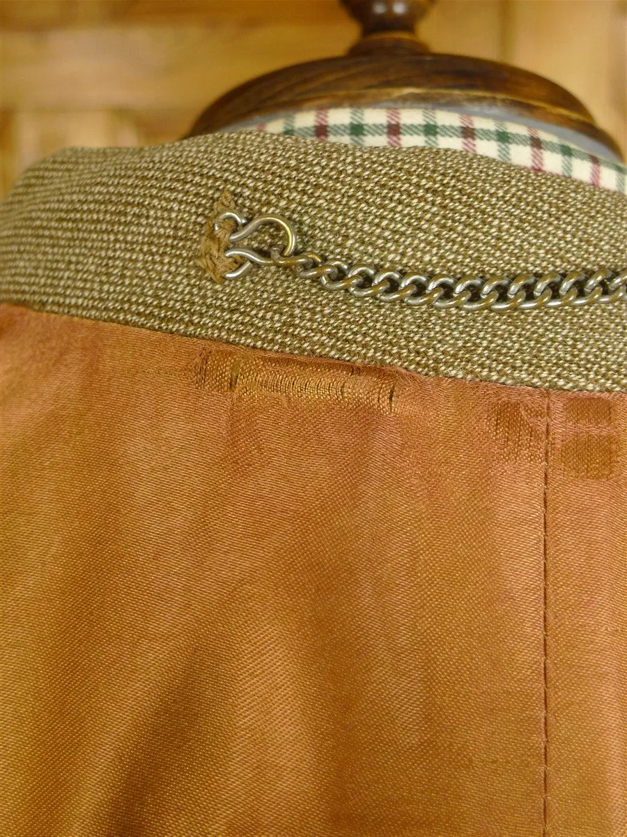 24/0960 vintage heavyweight invertere keepers tweed shooting field coat w/ tattersall lining 44-45