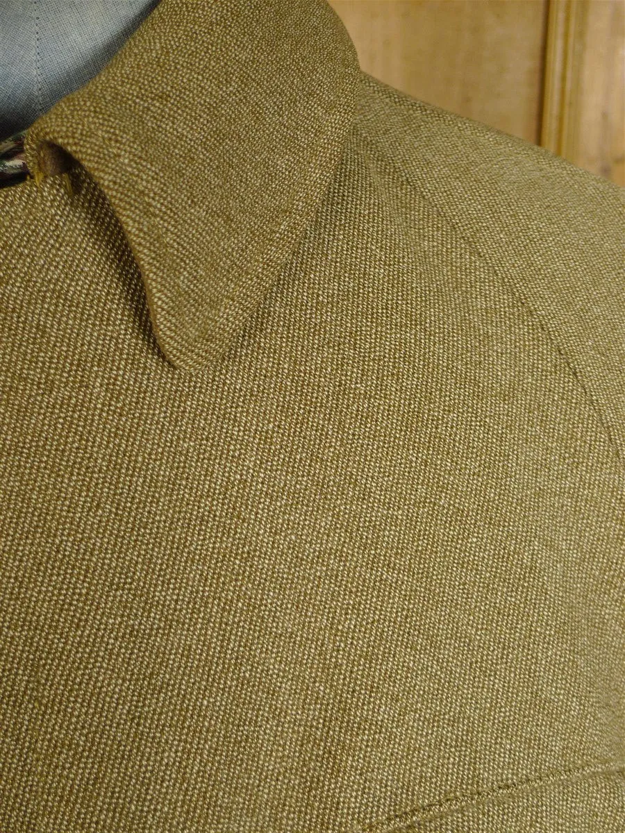 24/0960 vintage heavyweight invertere keepers tweed shooting field coat w/ tattersall lining 44-45