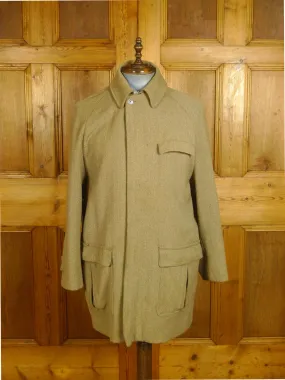 24/0960 vintage heavyweight invertere keepers tweed shooting field coat w/ tattersall lining 44-45