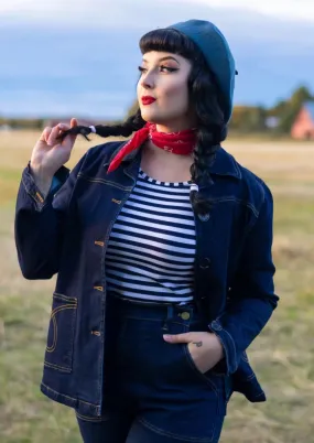 50s Style Jean Jacket in Indigo by Astro Bettie