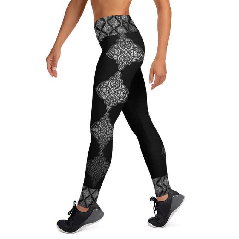 Ahimsa (Silver) High Waist Womens Yoga Leggings