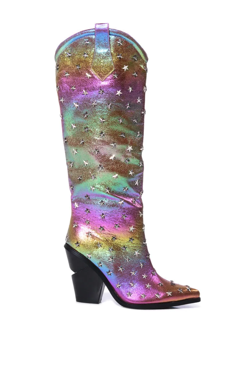 AZALEA WANG FREYA METALLIC PURPLE BOOT