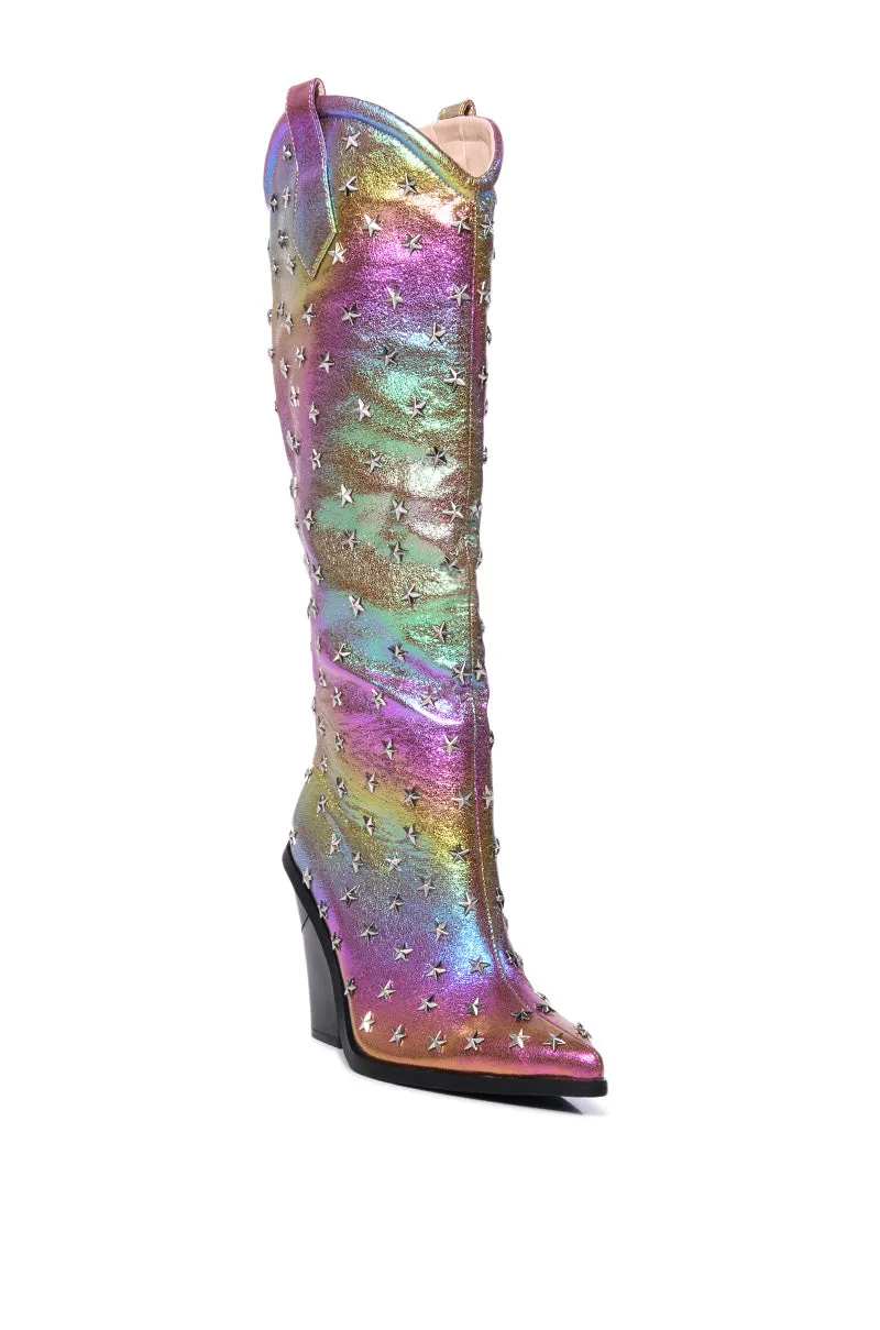 AZALEA WANG FREYA METALLIC PURPLE BOOT