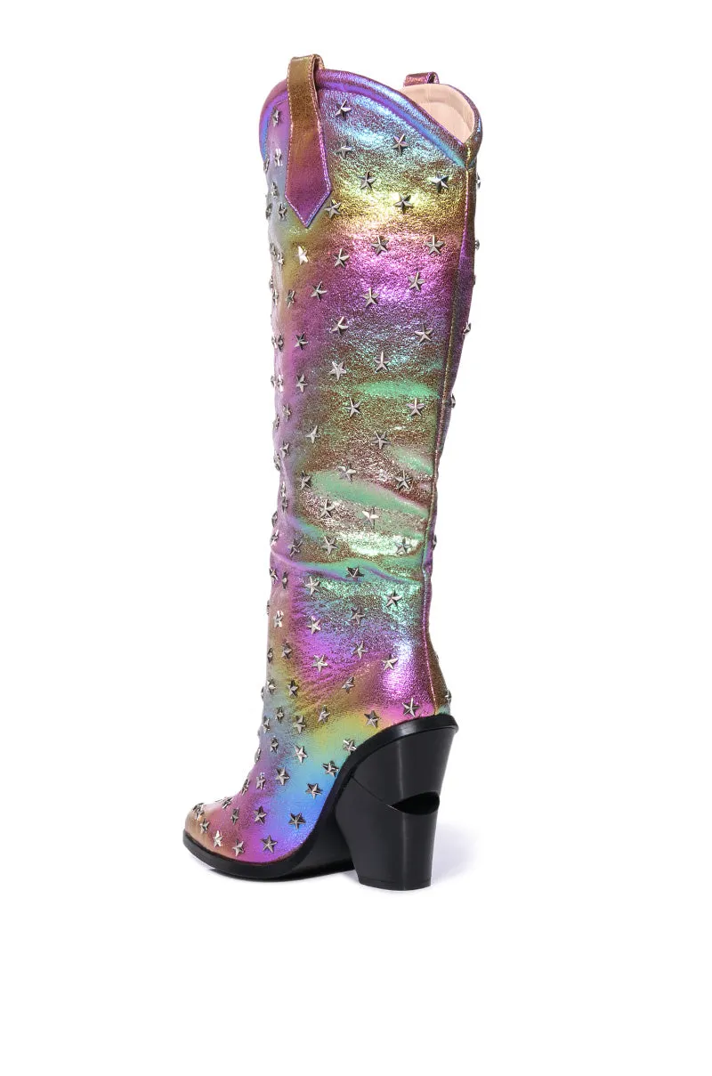 AZALEA WANG FREYA METALLIC PURPLE BOOT