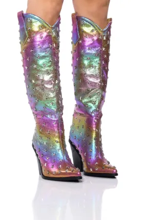 AZALEA WANG FREYA METALLIC PURPLE BOOT