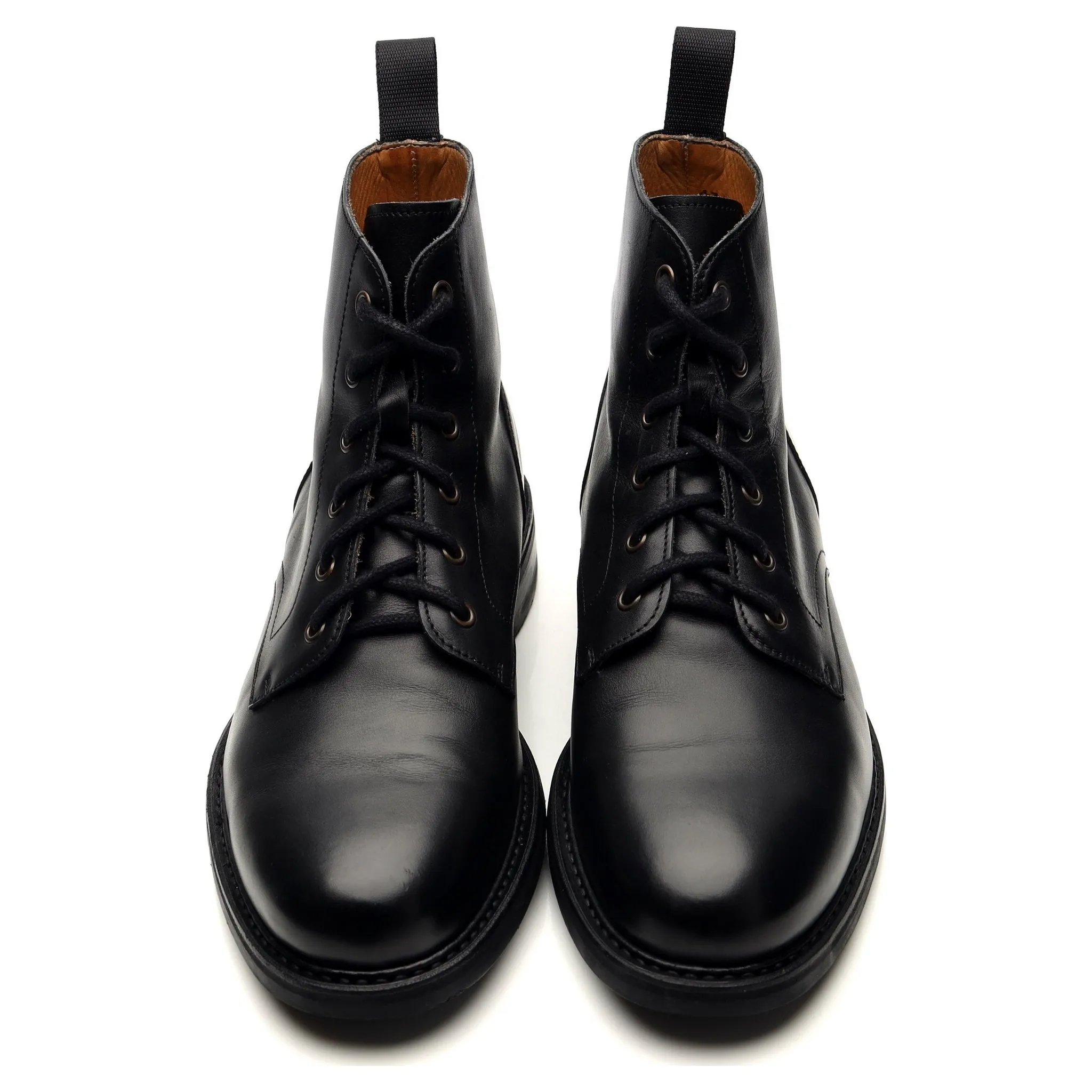 Black Leather Derby Boots UK 7.5