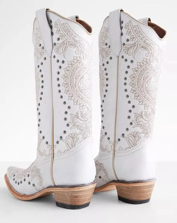 Corral Ladies White Studded Western Boots L6063