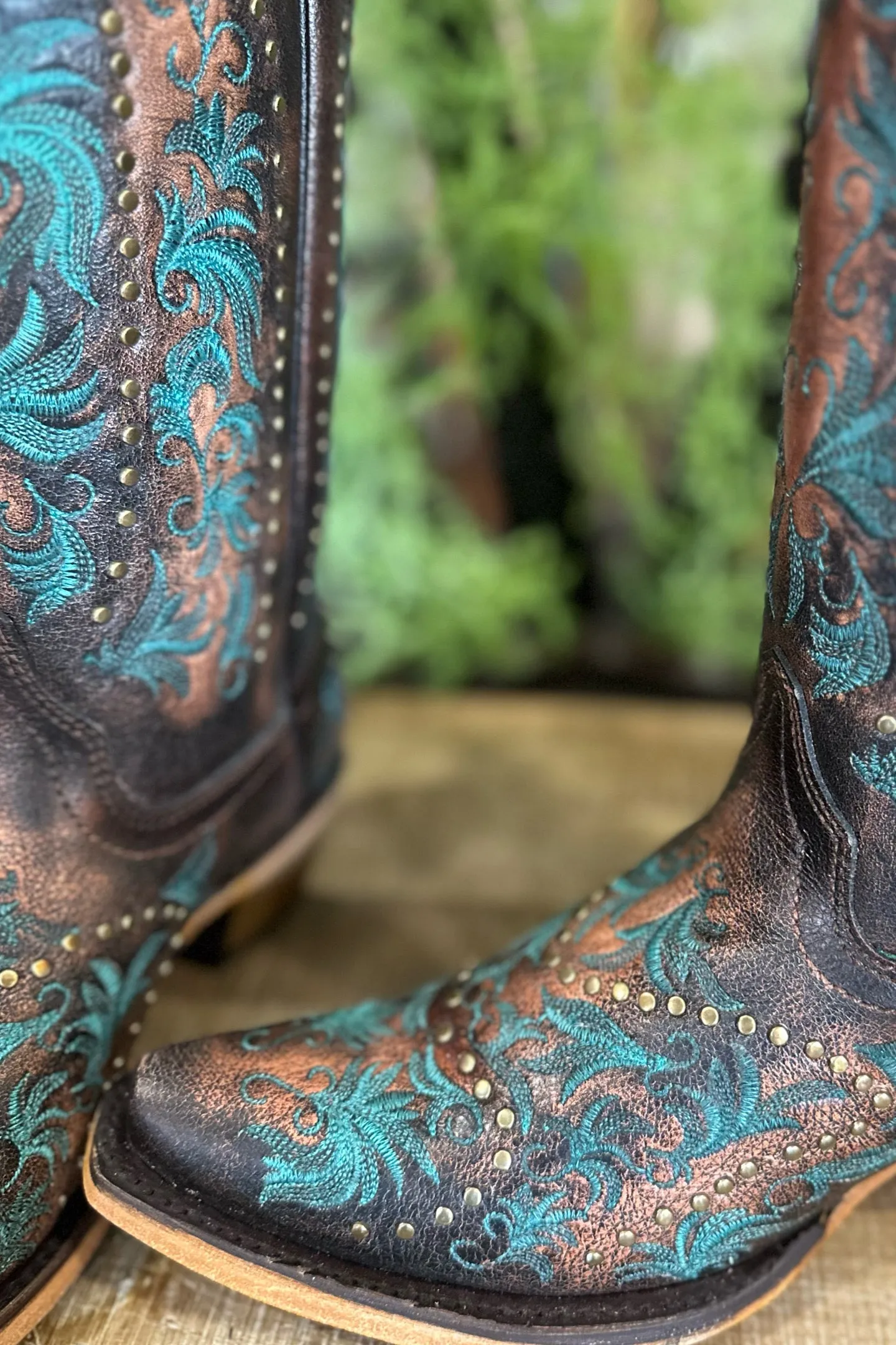 Corral Turquoise 'n Bronze Studded Boots