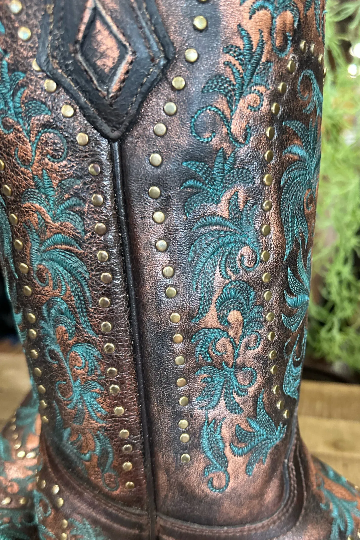 Corral Turquoise 'n Bronze Studded Boots