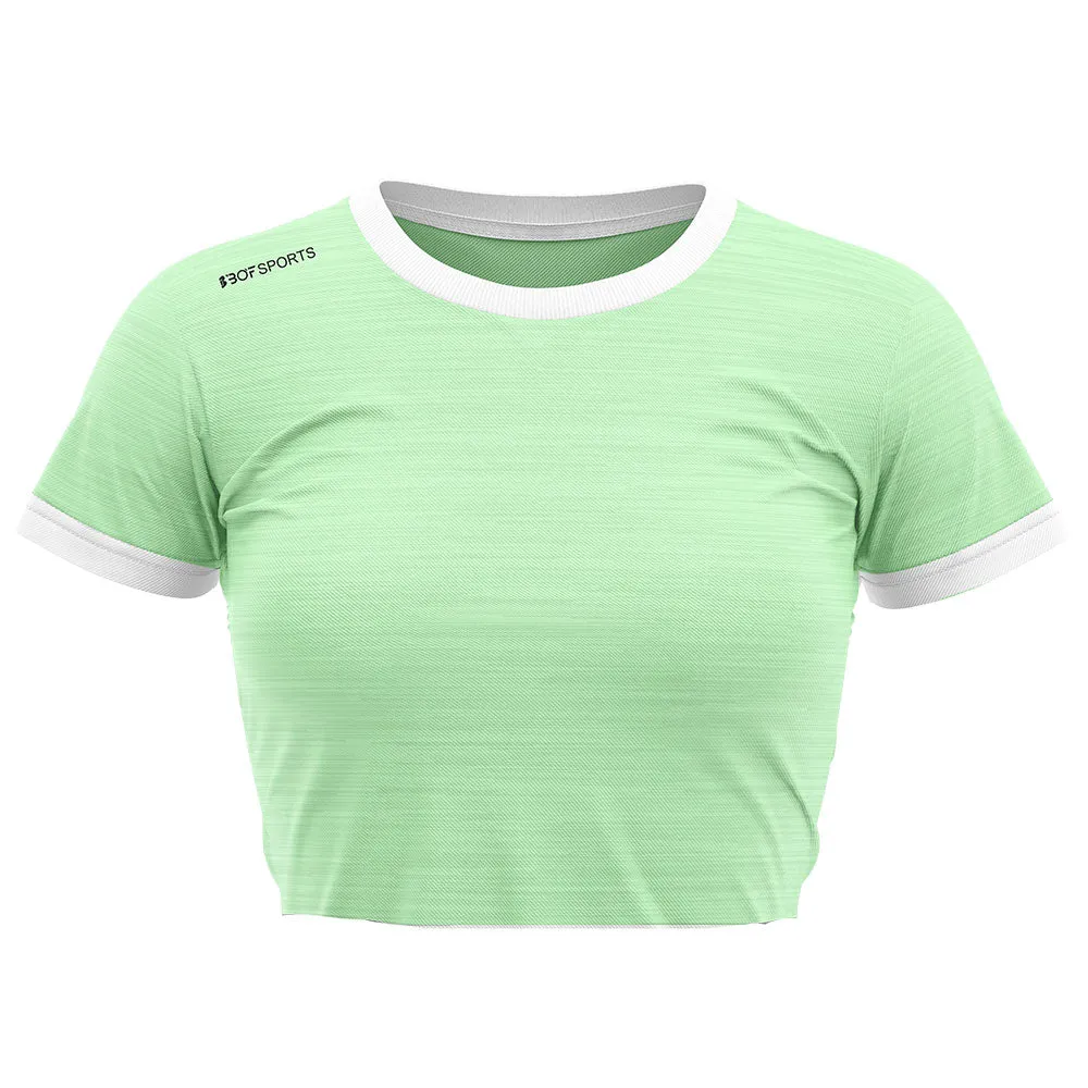 Crop Top - Pastel Green Melange