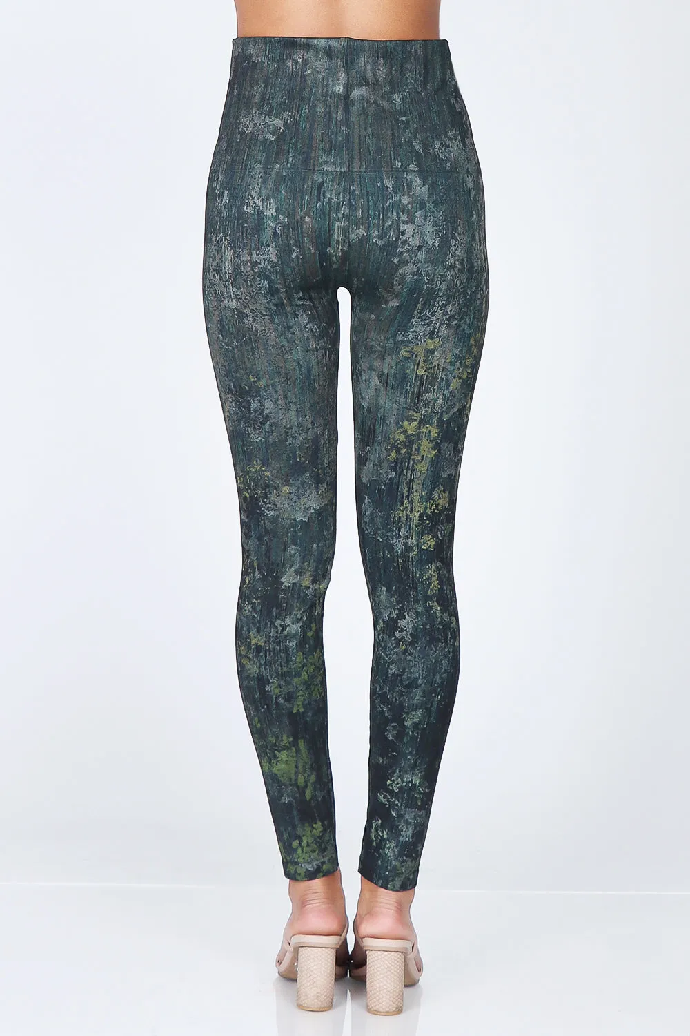 Dappled Floral Cascade Print Leggings in Rosemary