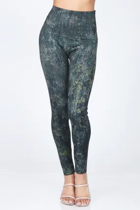 Dappled Floral Cascade Print Leggings in Rosemary