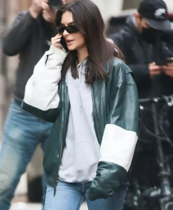 Emily Ratajkowski Leather Jacket