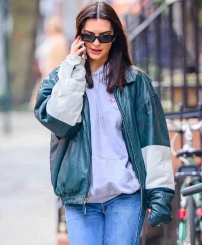 Emily Ratajkowski Leather Jacket