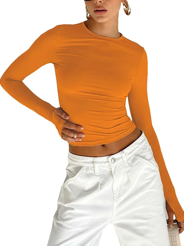 Fashion Crew Neck Solid Daily Camis Crop Top