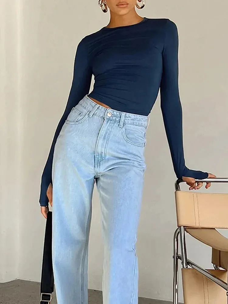 Fashion Crew Neck Solid Daily Camis Crop Top