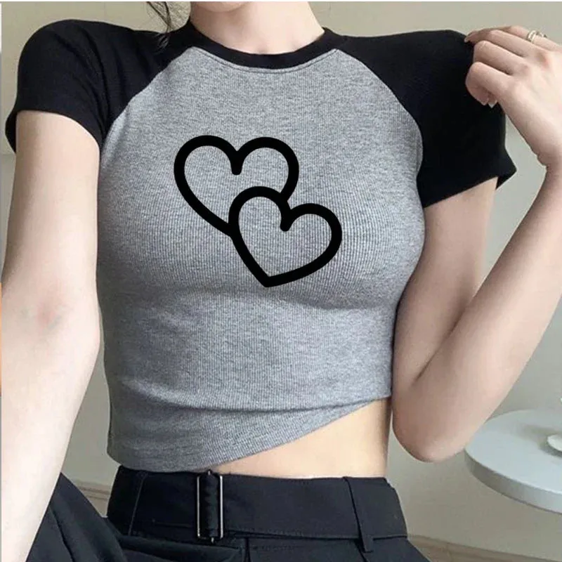 Girls Women Graphic Crop Tops Fairy Grunge Crop Top