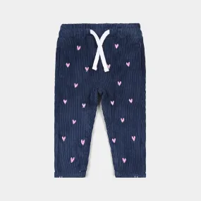 Infant Girls Corduroy Pant All Over Hearts-NAVY