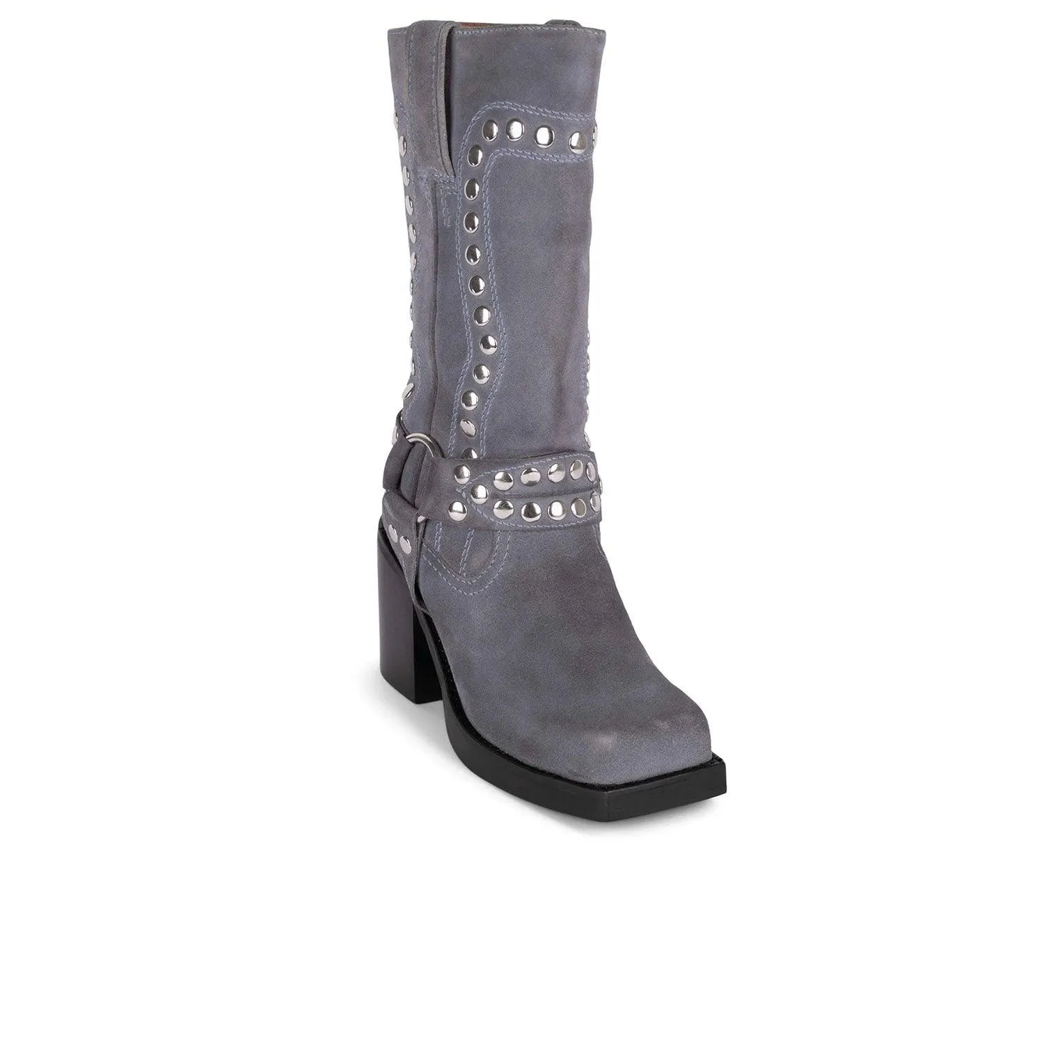 JEFFREY CAMPBELL - JUVENILE-S DUSTY BLUE SUEDE SILVER