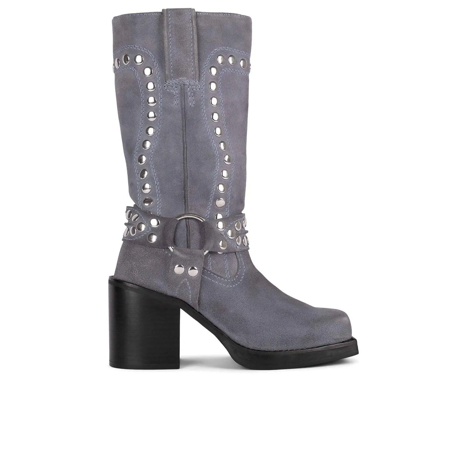 JEFFREY CAMPBELL - JUVENILE-S DUSTY BLUE SUEDE SILVER