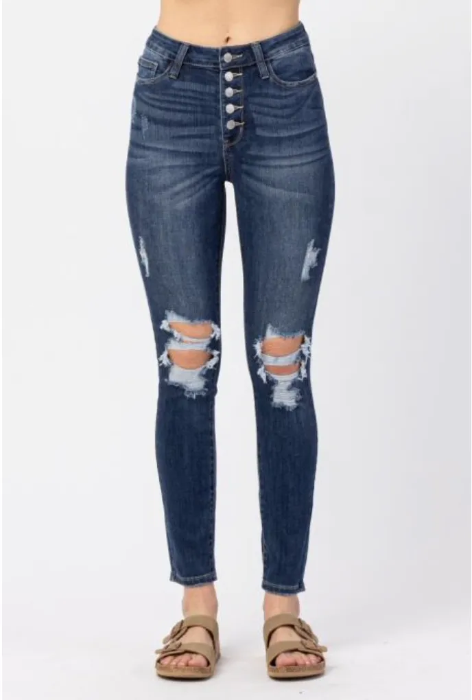 Judy Blue High Rise Button Fly Skinny Jean