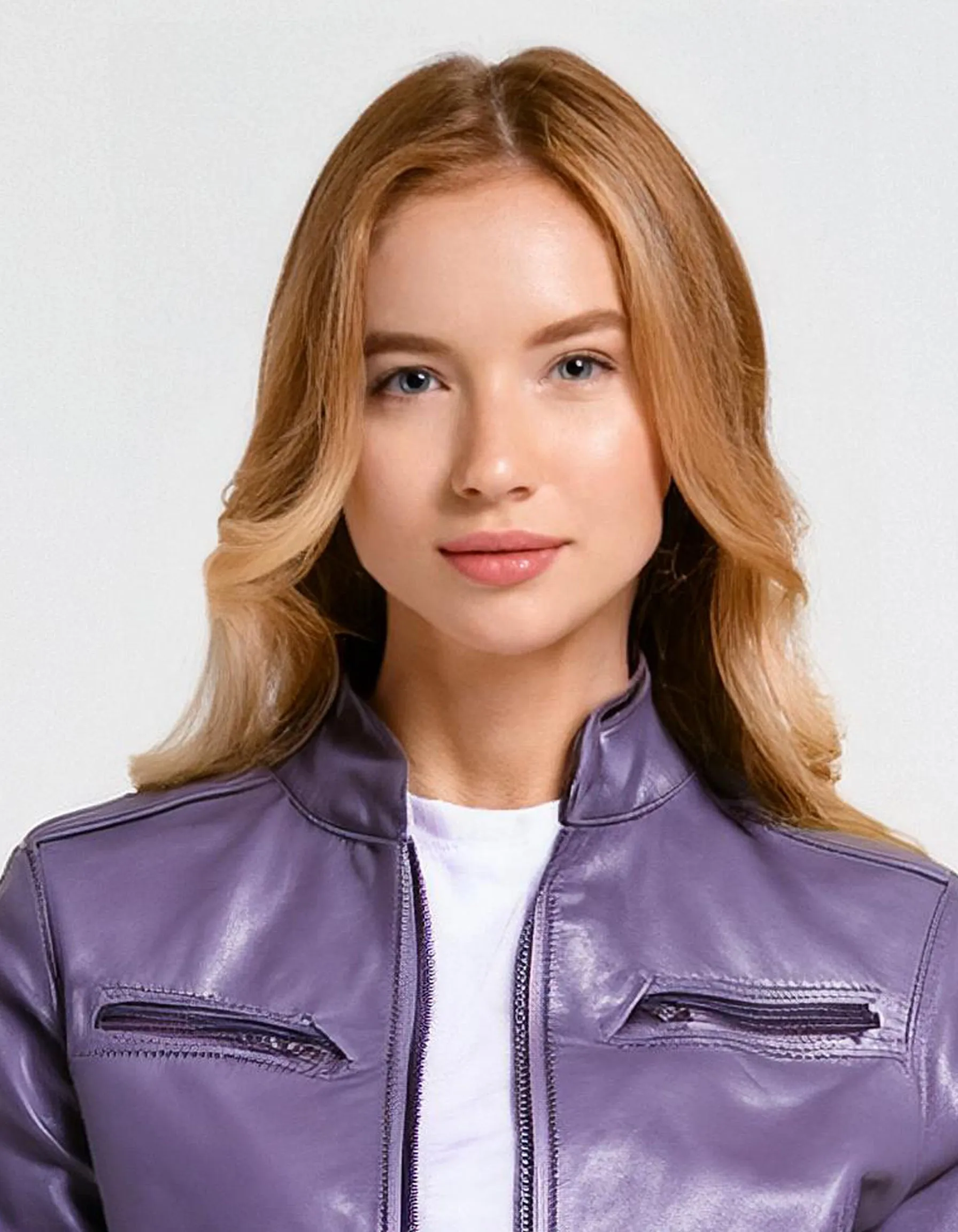 Light Purple Leather Jacket