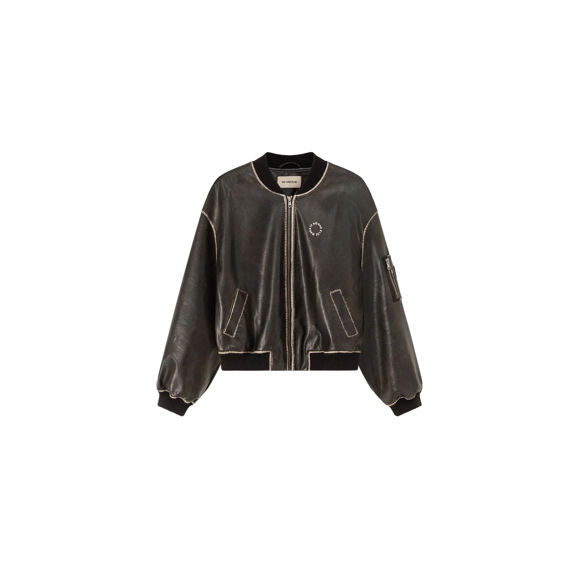 Lined Leather Boxy Jacket