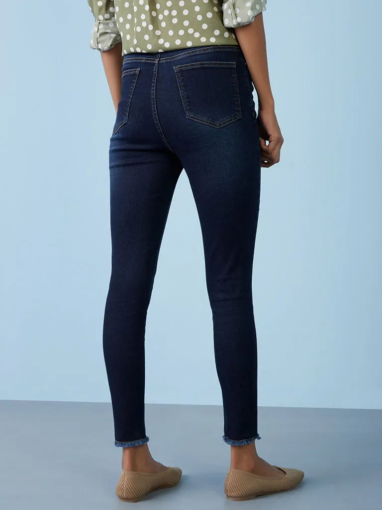 LOV Dark Blue Straight - Fit High - Rise Jeans