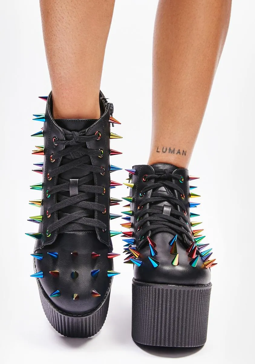 Multi Kaos Lo Spike Platform Sneakers