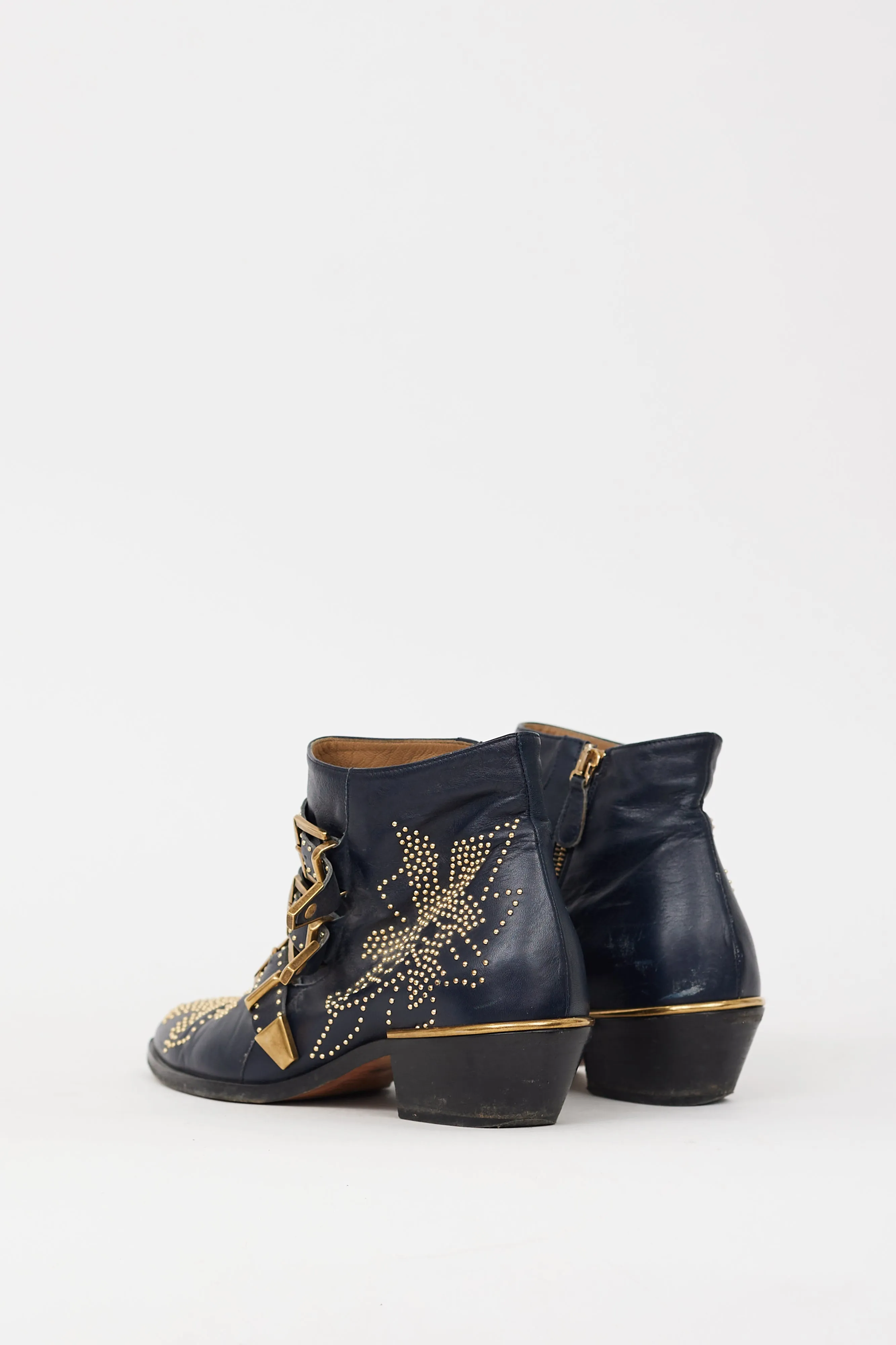 Navy & Gold Studded Susanna Boot