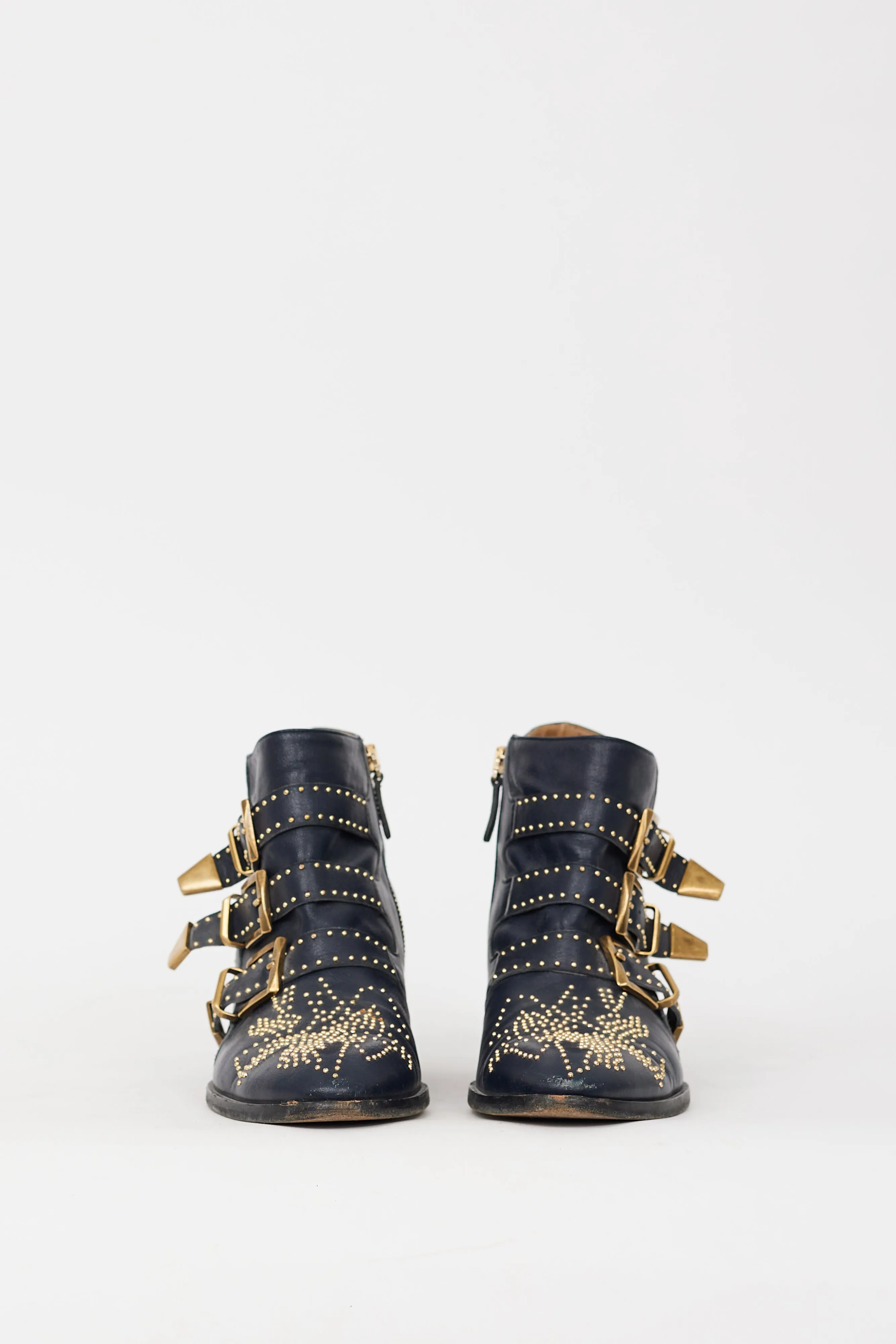 Navy & Gold Studded Susanna Boot