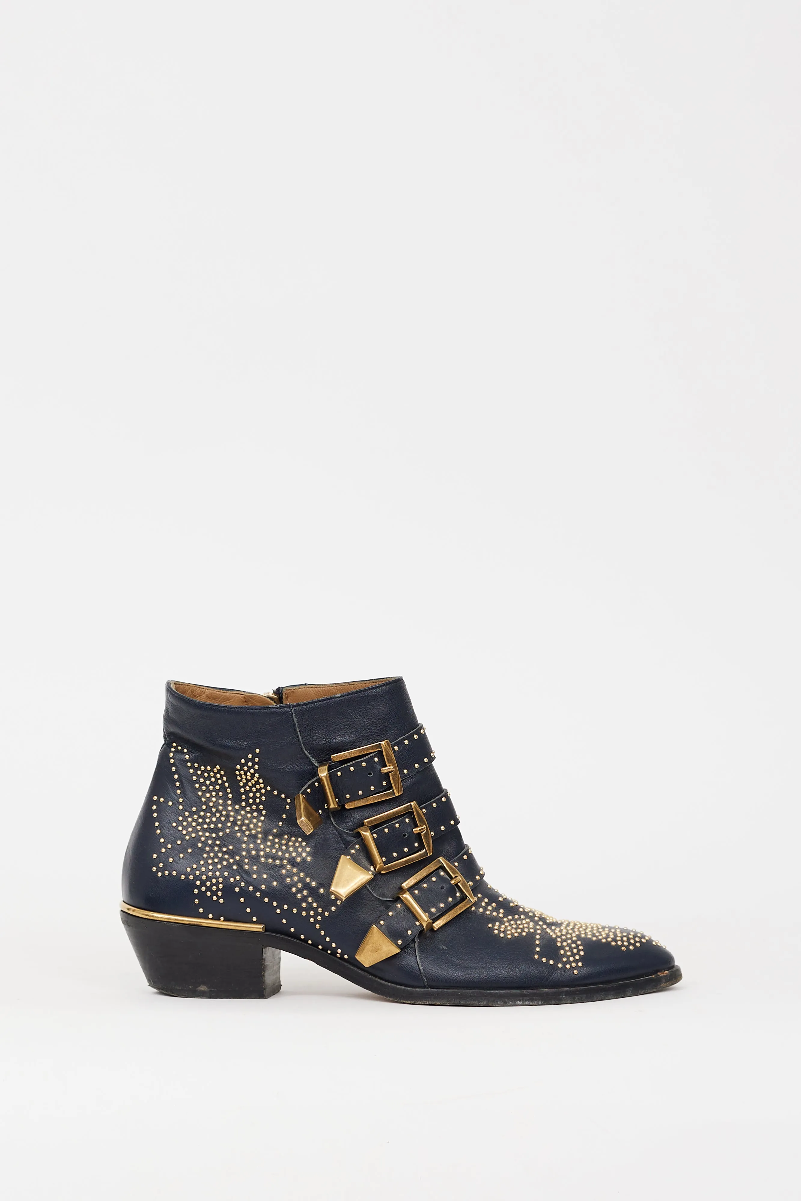 Navy & Gold Studded Susanna Boot