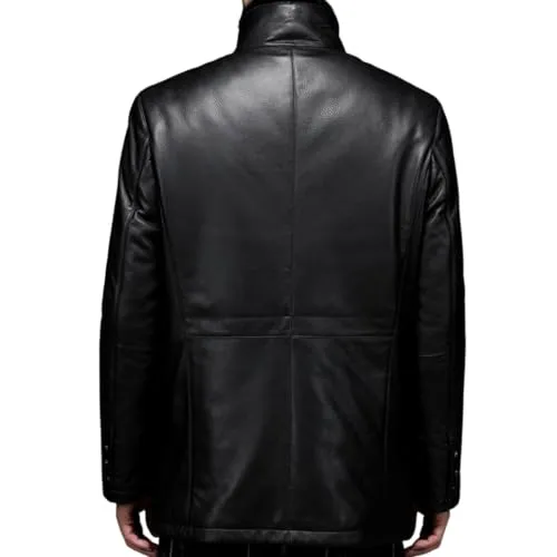 New Winter Business Casual Male leather jacket Thick Warm Leather Woolen Liner Detachable Solid Classic Men's jacket