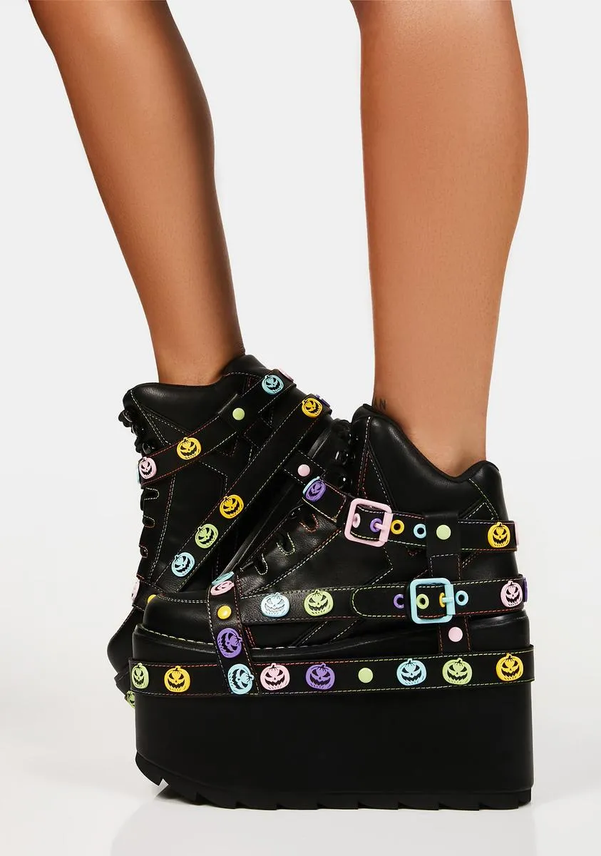 Pastel Qozmo Bondage Jack-O-Lantern Platform Sneakers