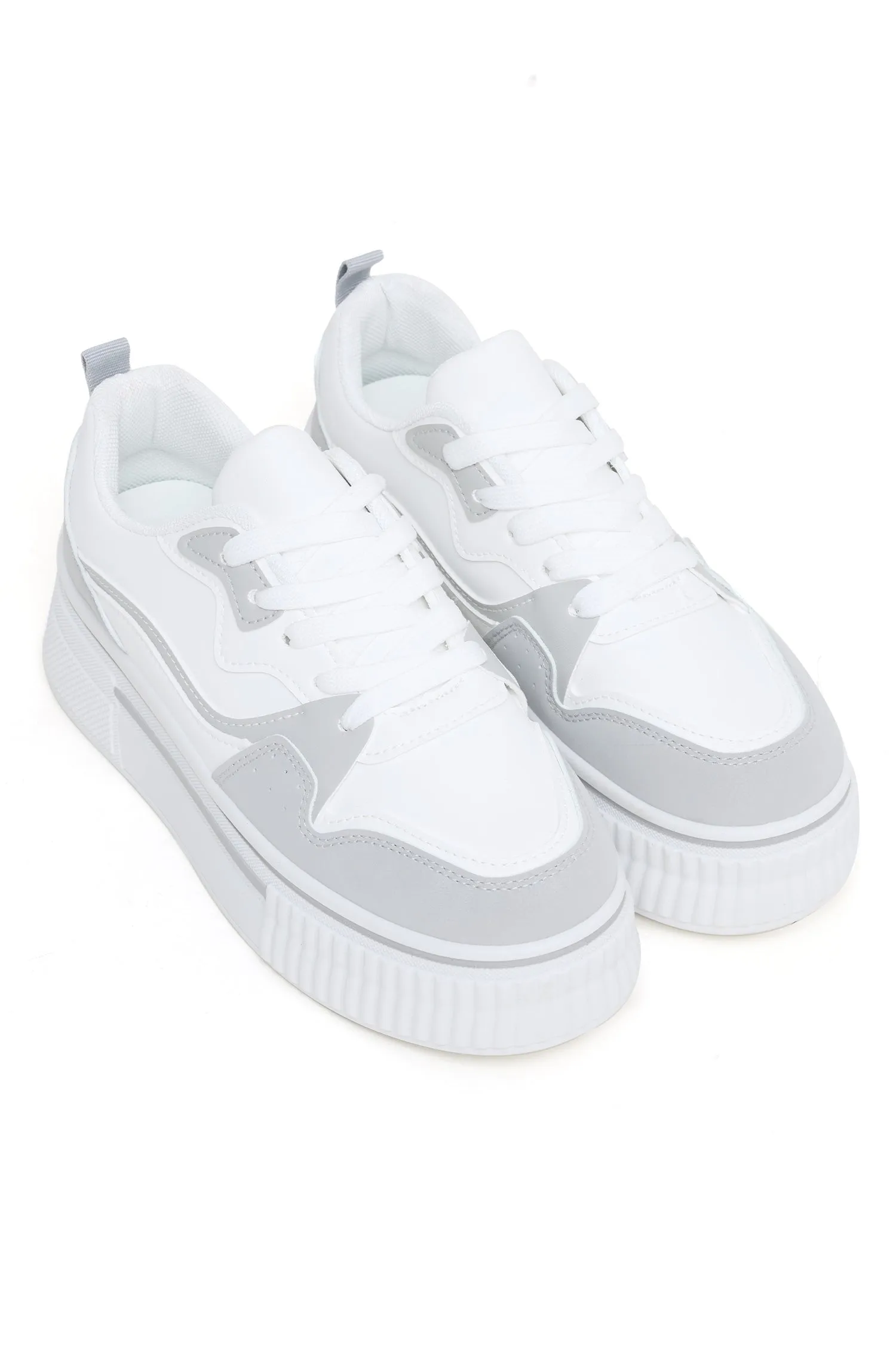 PLATFORM SNEAKERS-WHT/GREY