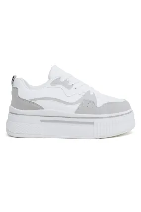 PLATFORM SNEAKERS-WHT/GREY