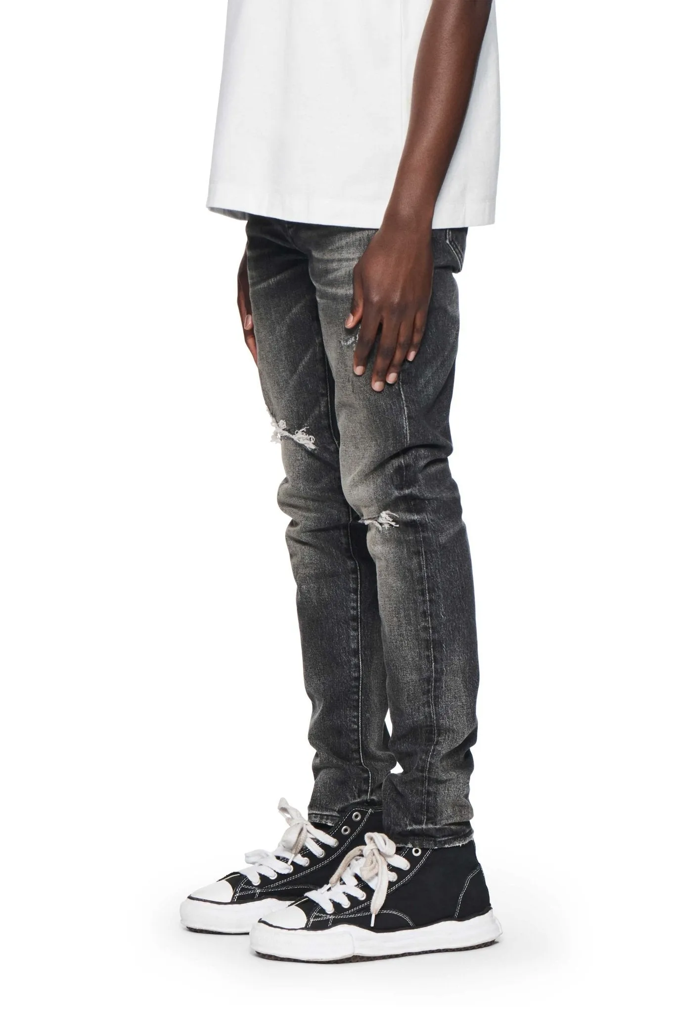 Purple Brand P001-SWKO Skinny Week Old Wash Black