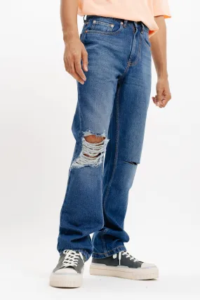 Ripped Indo Men's Straight Jeans