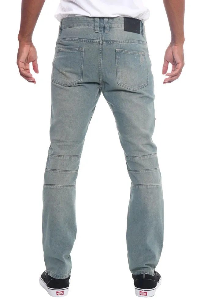 Ripped Slim Fit Moto Style Jeans