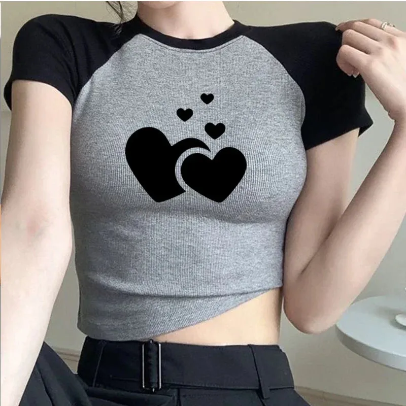 Sexy Girls Graphic Custom Crop Tops Grunge Crop Top