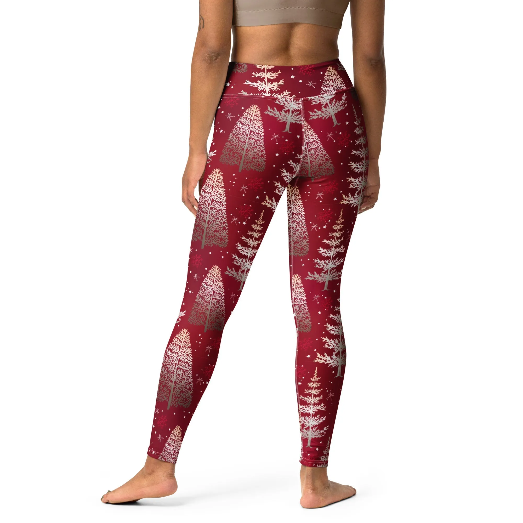 Silver Noel Pines Yoga Leggings