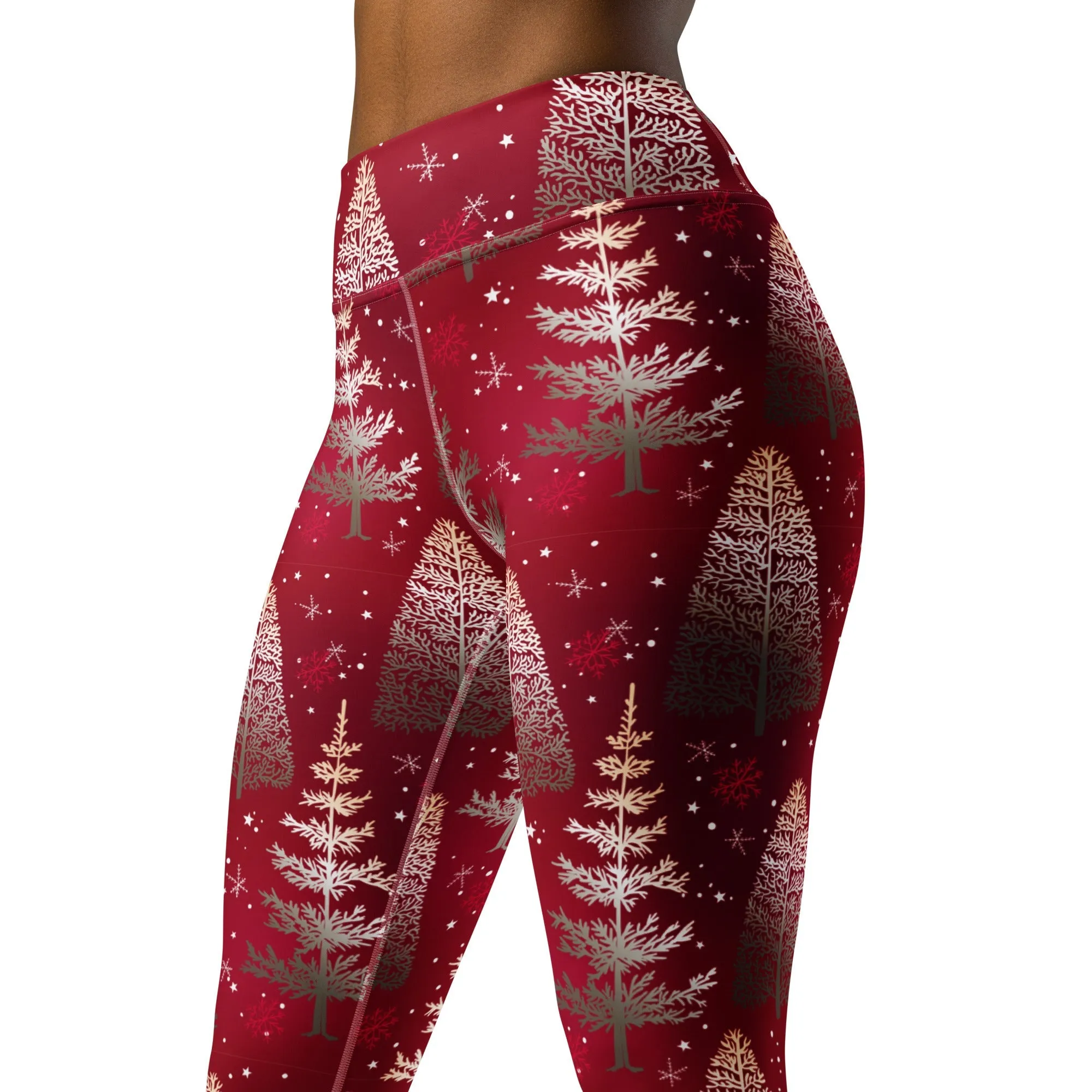 Silver Noel Pines Yoga Leggings