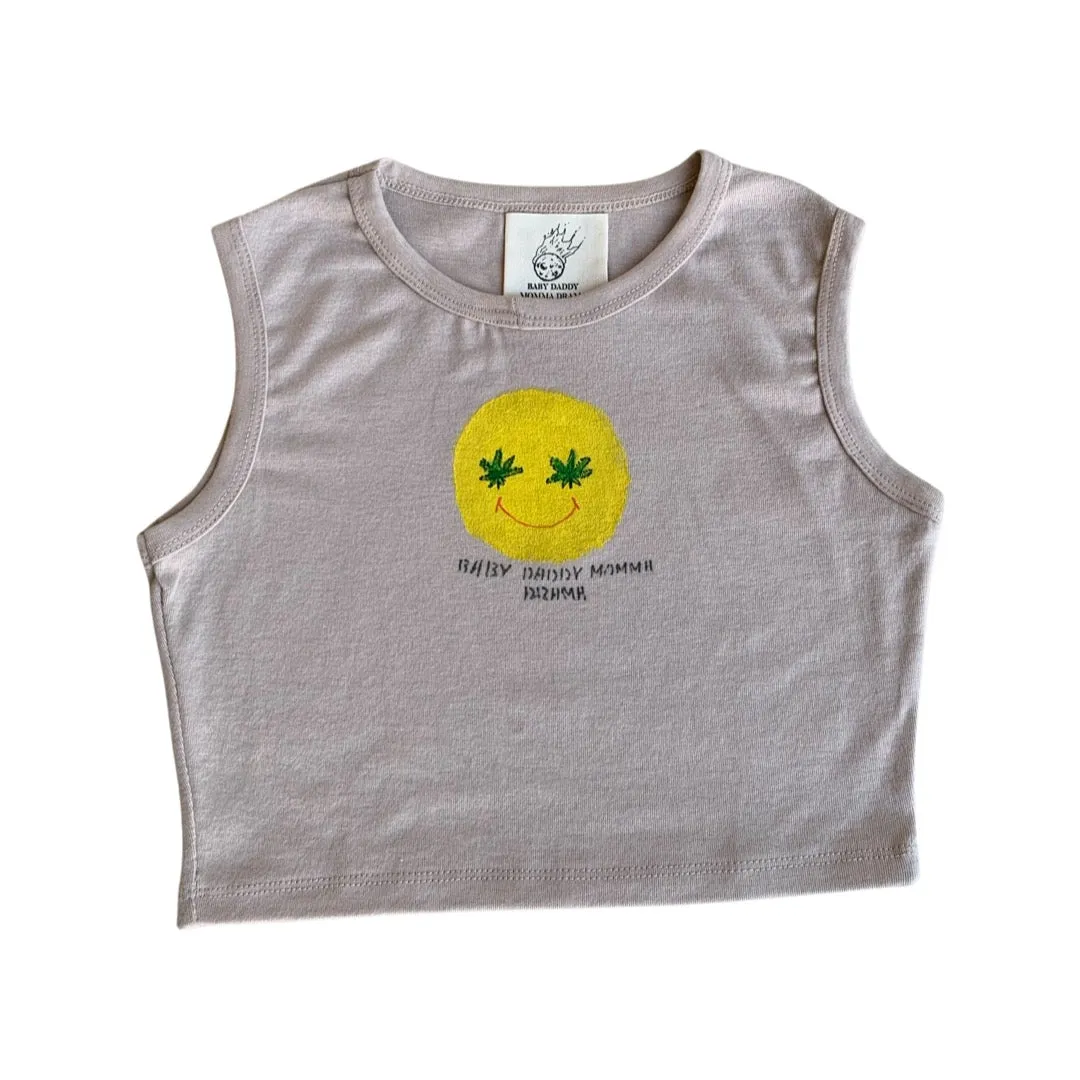 Smiley Weed eyes Crop Top