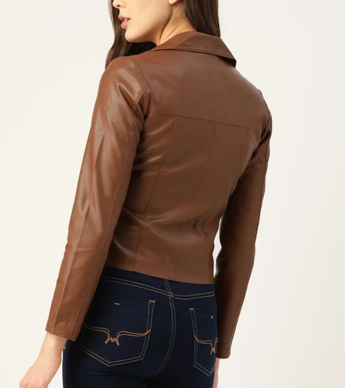 Sophisticated Brown Women's Leather Jacket