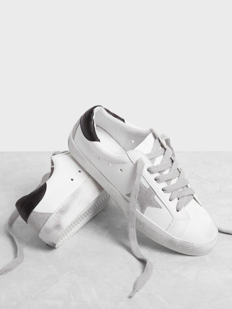 Star Patch Lace Up Splice Sneakers