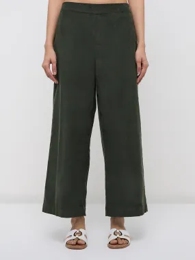 Utsa Olive Corduroy Cotton Ethnic Pants