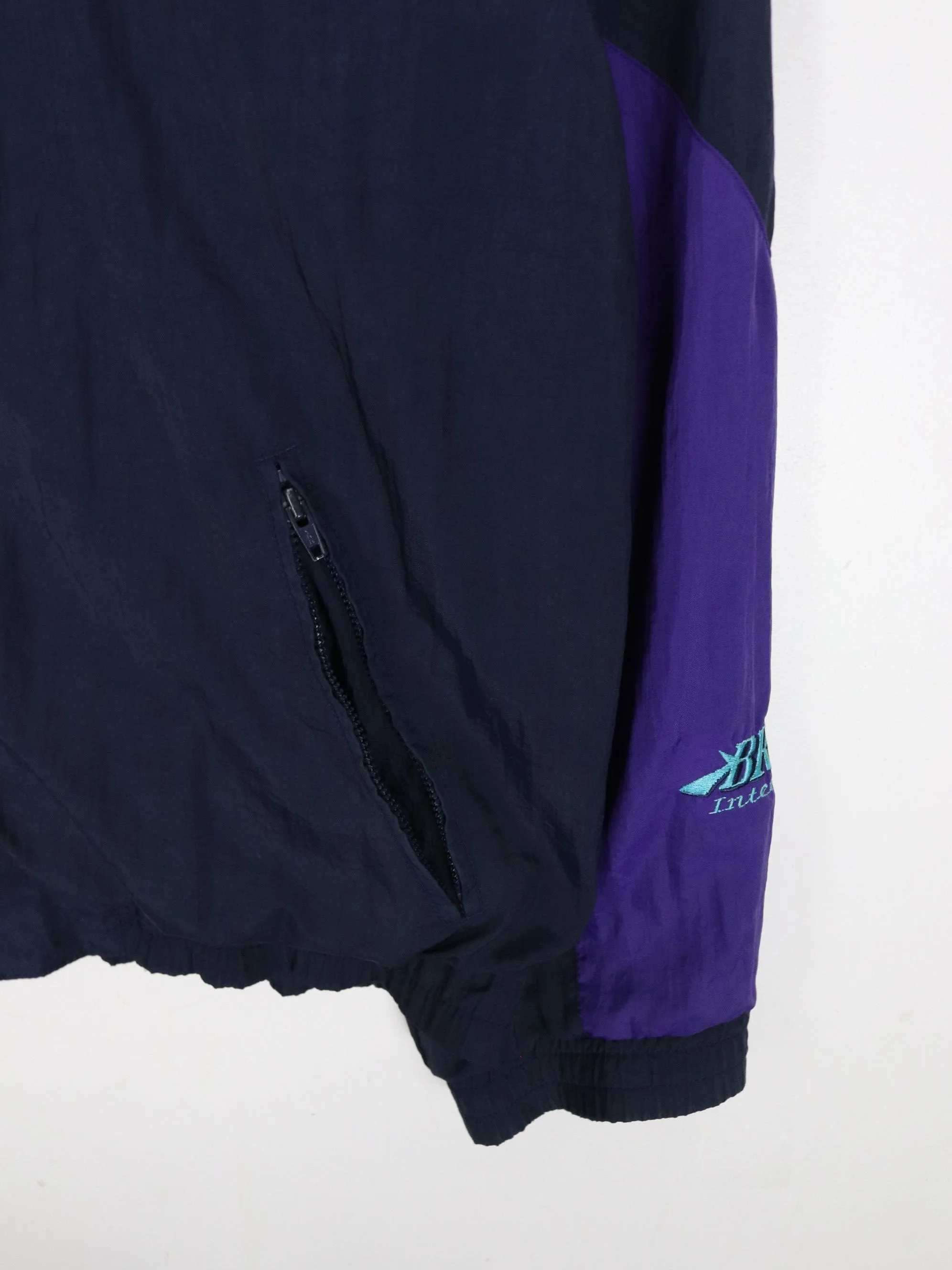 Vintage Brooks Windbreaker Mens Large Blue Jacket 90s