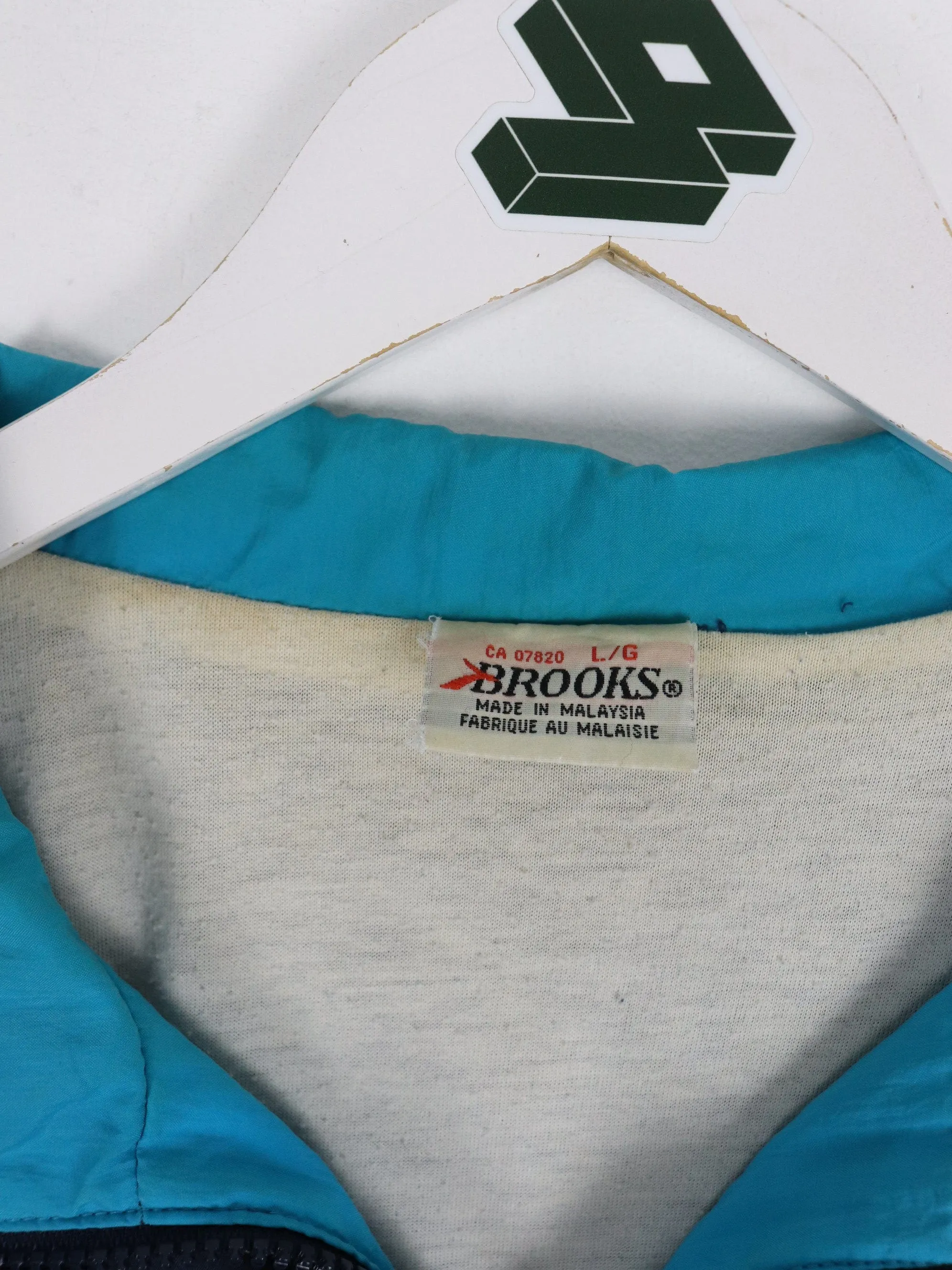 Vintage Brooks Windbreaker Mens Large Blue Jacket 90s