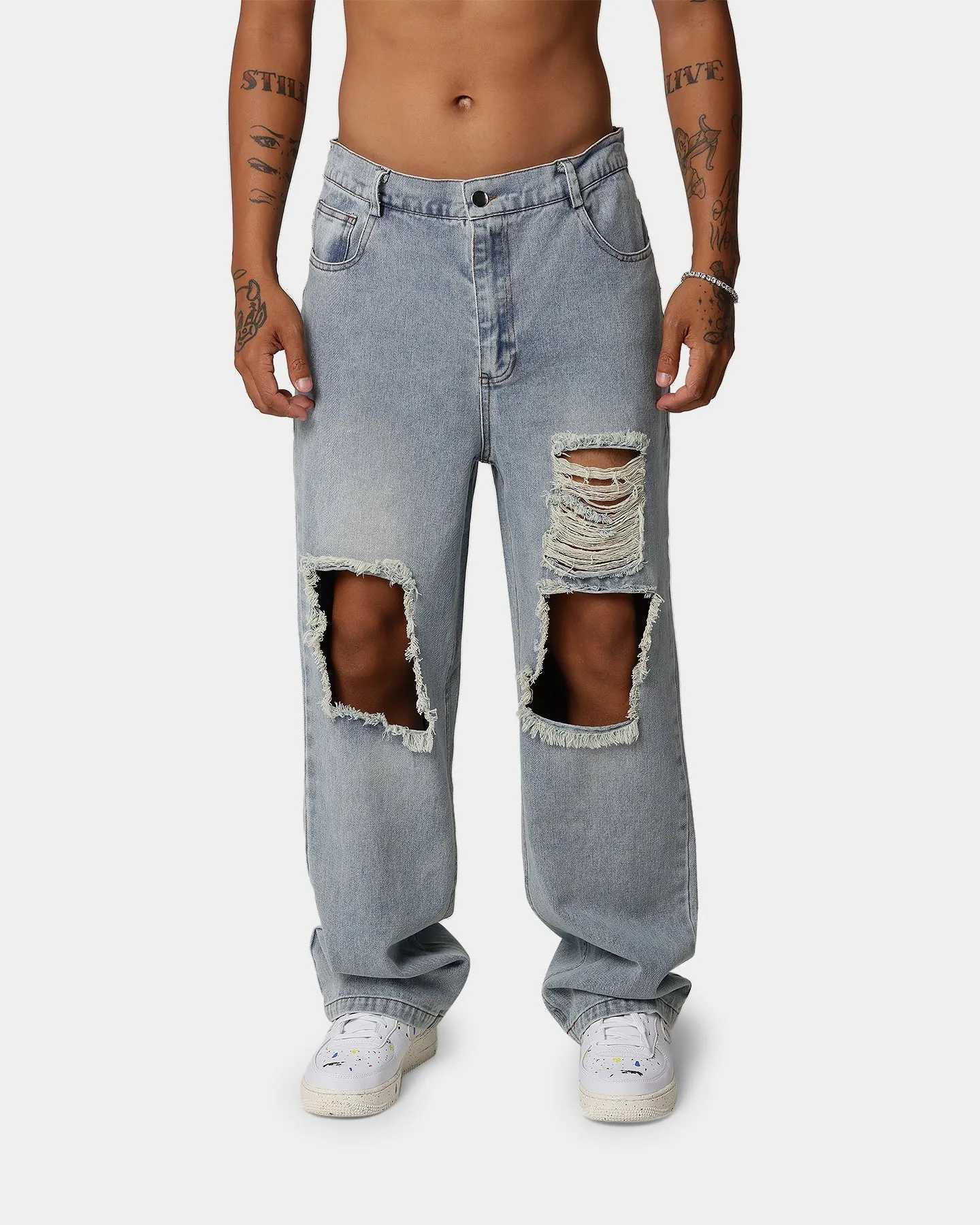 XXIII Castiel Ripped Knee Jeans Blue