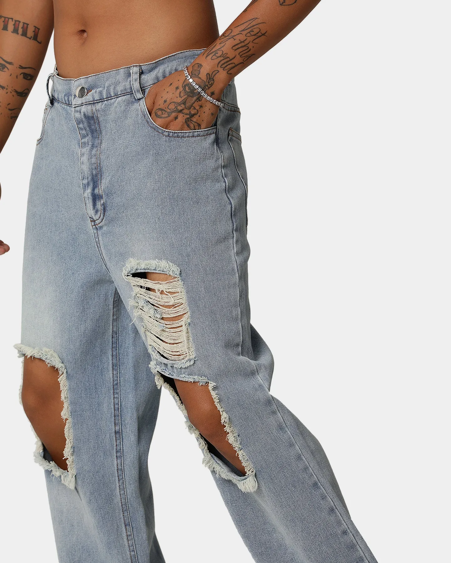 XXIII Castiel Ripped Knee Jeans Blue